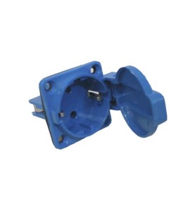 Base empotrar tipo schuko 2p+t azul 16a 230v~ ip44