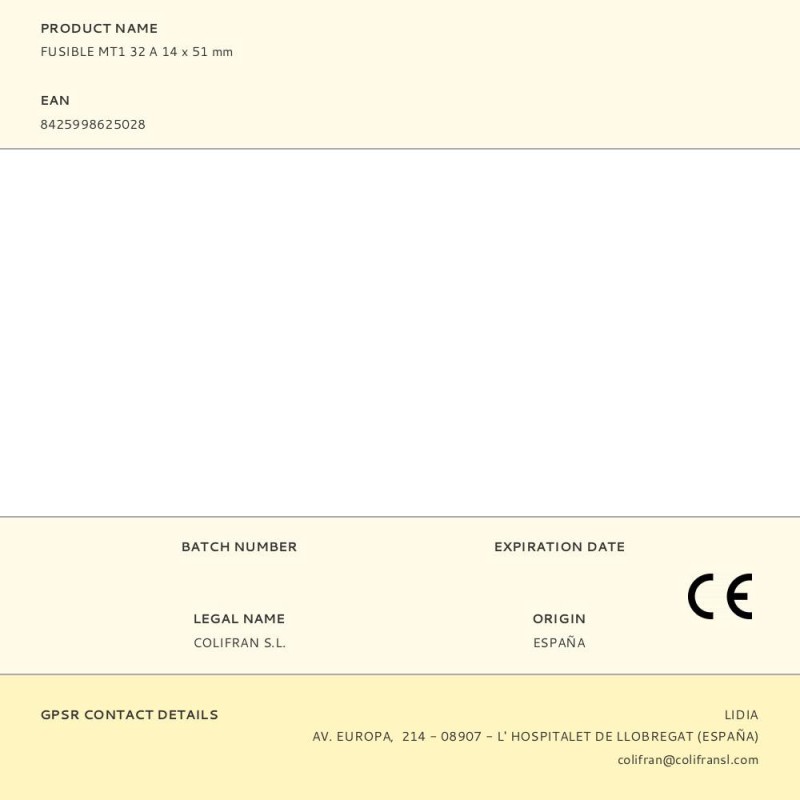 Fusible mt1 32 a 14 x 51 mm