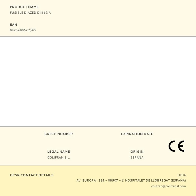 Fusible diazed diii 63 a