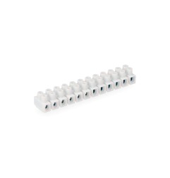 Regleta de conexión de 2.5 mm a 4 mm, 12 conectores, homologada, blanca