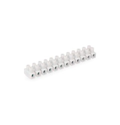 Regleta de conexion de 4 mm a 6 mm , 12 conectores, homologada, blanca