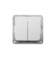 Doble interruptor empotrar "serie term" blanco 70x30x70mm (bolsa blister)