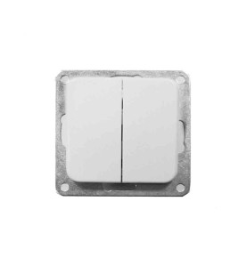 Doble interruptor empotrar "serie term" blanco 70x30x70mm (bolsa blister)