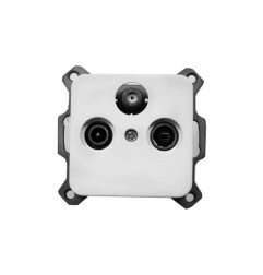 Toma tv+fm+sat empotrar "serie term" blanco 70x35x65mm (bolsa blister)