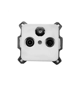 Toma tv+fm+sat empotrar "serie term" blanco 70x35x65mm (bolsa blister)