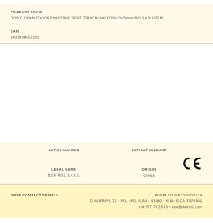 Doble conmutador empotrar "serie term" blanco 70x30x70mm (bolsa blister)