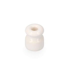 Aislador de porcelana para cable trenzado blanco