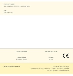 Bombilla flash led e27 1 w color azul