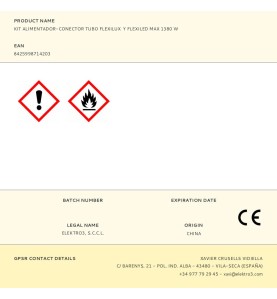 Kit alimentador-conector tubo flexilux y flexiled max 1380 w