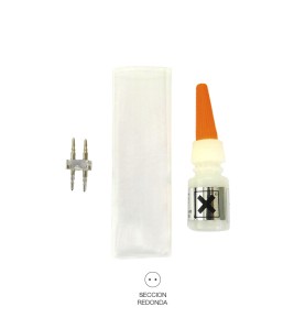 Kit union tubo flexilux/flexiled 2 vias