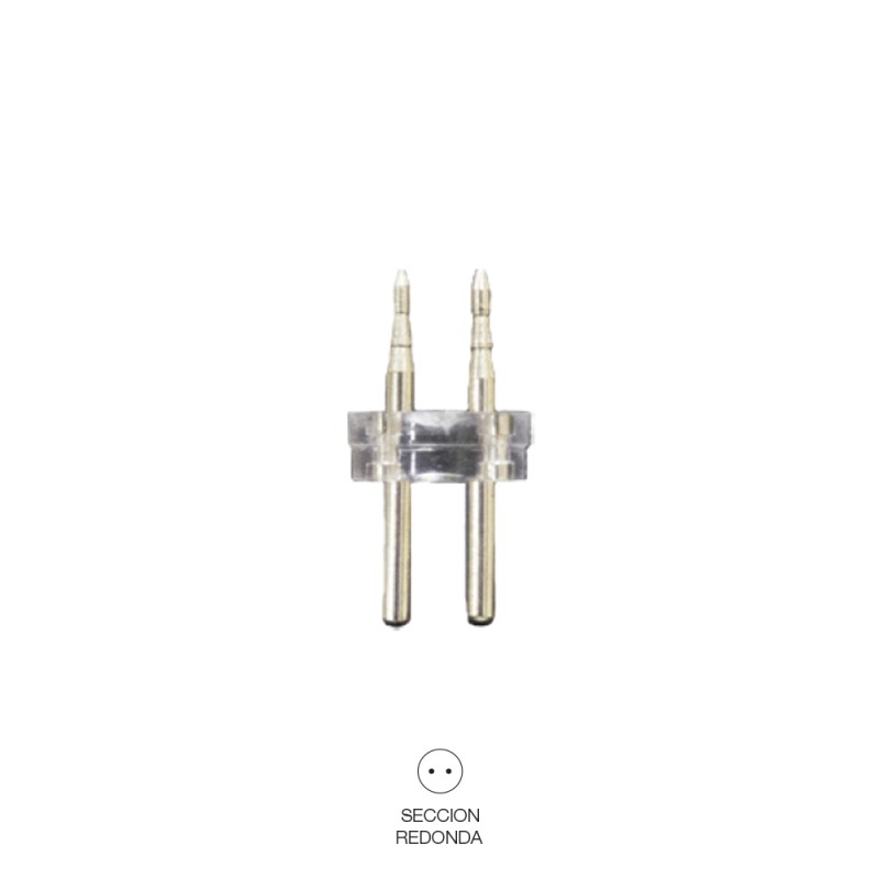 Conector tubo flexilux/flexiled 2 vias 13 mm "recto-punta"
