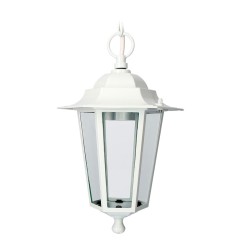 Aplique exterior zurich de aluminio y cristal e27 60 w sin bombilla, color blanco, para techo