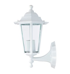 Aplique exterior zurich de aluminio y cristal e27 60 w sin bombilla, color blanco, luz hacia arriba