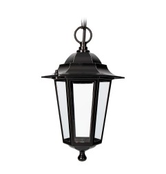 Aplique exterior zurich de aluminio y cristal e27 60 w sin bombilla, color negro, para techo