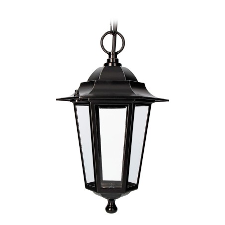 Aplique exterior zurich de aluminio y cristal e27 60 w sin bombilla, color negro, para techo