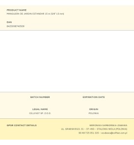 Manguera de jardin estandar 15 m (5/8" 15 mm)