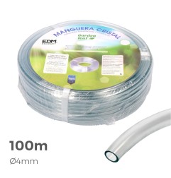 Manguera de cristal transparente 100 m (4 mm)