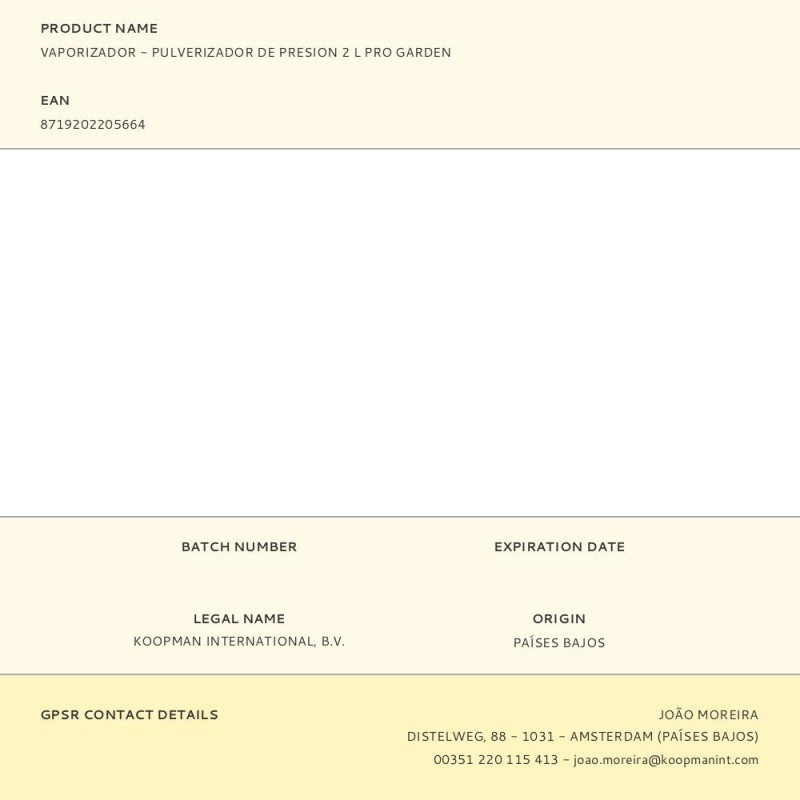 Vaporizador - pulverizador de presion 2 l pro garden