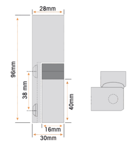 Bisagra cromo vertical g-306/5 96mm largo (Gruesas)