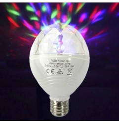 Bombilla discoteca led rgb e27 3w multicolor con rotacion 360° ø8x13cm edm