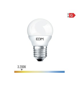 Bombilla esferica led e27 5 w 400 lm 3200 k luz calida ø4,5 x 8 cm
