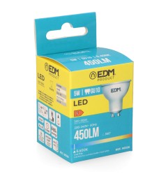 Bombilla dicroica led gu10 5 w 450 lm 6400 k luz fria ø5 x 5,5 cm