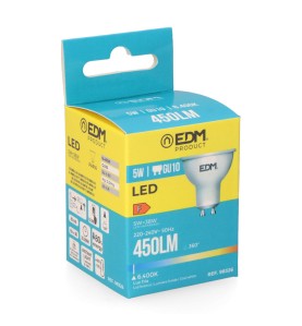 Bombilla dicroica led gu10 5 w 450 lm 6400 k luz fria ø5 x 5,5 cm