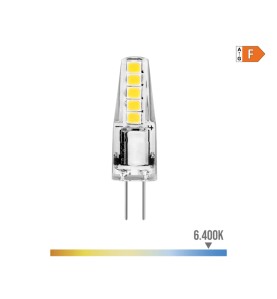 Bombilla bi-pin silicona led g4 12 v 2 w 180 lm 6400 k luz fria ø10 x 37 mm