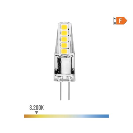 Bombilla bi-pin silicona led g4 12v 2 w 180 lm 3200 k luz calida ø10 x 37 mm