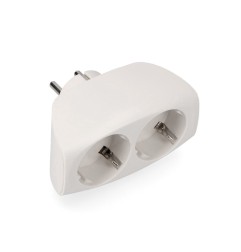 Multiconector t/tl doble salida tipo f 4,8mm económico máx 3680w blanco (envasado)