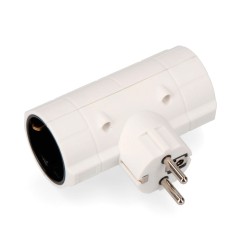 Clavija doble económica t/tl tipo f 4,8mm 16a 250v máx 3680w blanca (envasada)