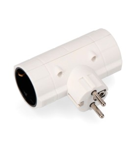 Clavija doble económica t/tl tipo f 4,8mm 16a 250v máx 3680w blanca (envasada)