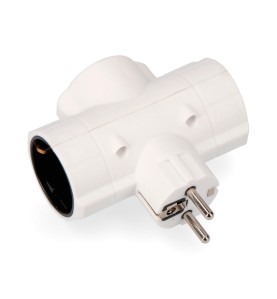 Clavija triple económica t/tl tipo f 4,8mm 16a 250v máx 3680w blanca (envasada)
