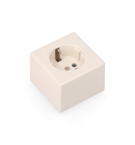 Base de superficie t/tl tipo f 4,8 mm 10/16 a cuadrada blanca, envasada