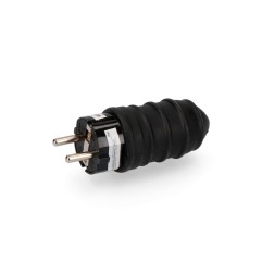 Clavija de goma 16a 250v t/tl tipo f 4,8mm ip44 negra (envasada)