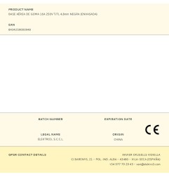 Base aérea de goma 16a 250v t/tl 4,8mm negra (envasada)