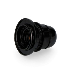 Portalámparas semiroscado + arandela e-27 negro (envasado)