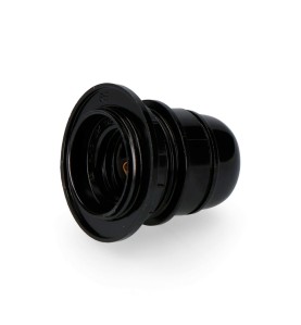 Portalámparas semiroscado + arandela e-27 negro (envasado)