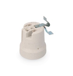 Portalámparas porcelana e-27 250v para plafones beige (envasado)