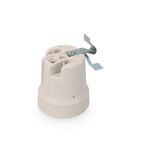 Portalámparas porcelana e-27 250v para plafones beige (envasado)