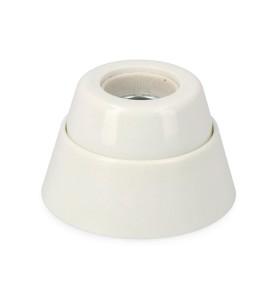 Portalámparas e-27 zocalo recto porcelana blanco (envasado)