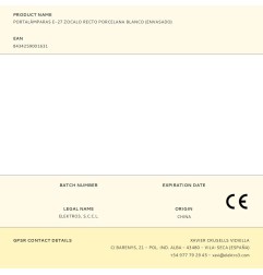 Portalámparas e-27 zocalo recto porcelana blanco (envasado)