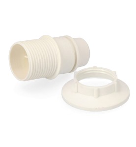 Portalámparas e-14 semiroscado + arandela blanco (envasado)