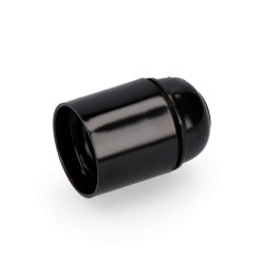 Portalámparas de baquelita reforzado e-27 negro (envasado)