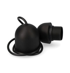 Conjunto colgante negro e27 longitud 80cm (envasado)