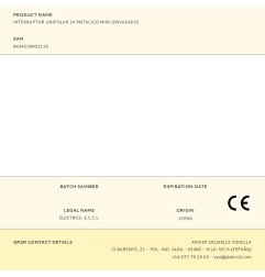 Interruptor unipolar 3a metalico mini (envasado)