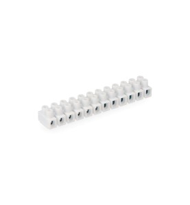 Regleta de conexion de 2.5 mm a 4 mm , 12 conectores, homologada, blanca (envasada)
