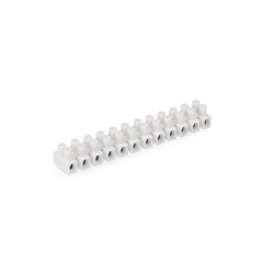 Regleta de conexion de 4 mm a 6 mm , 12 conectores, homologada, blanca (envasada)