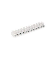 Regleta de conexion de 10 mm , 12 conectores, homologada, blanca (envasada)