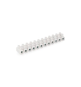 Regleta de conexion de 10 mm , 12 conectores, homologada, blanca (envasada)